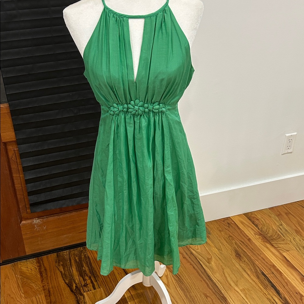 Elegant Green Halter Mini Dress